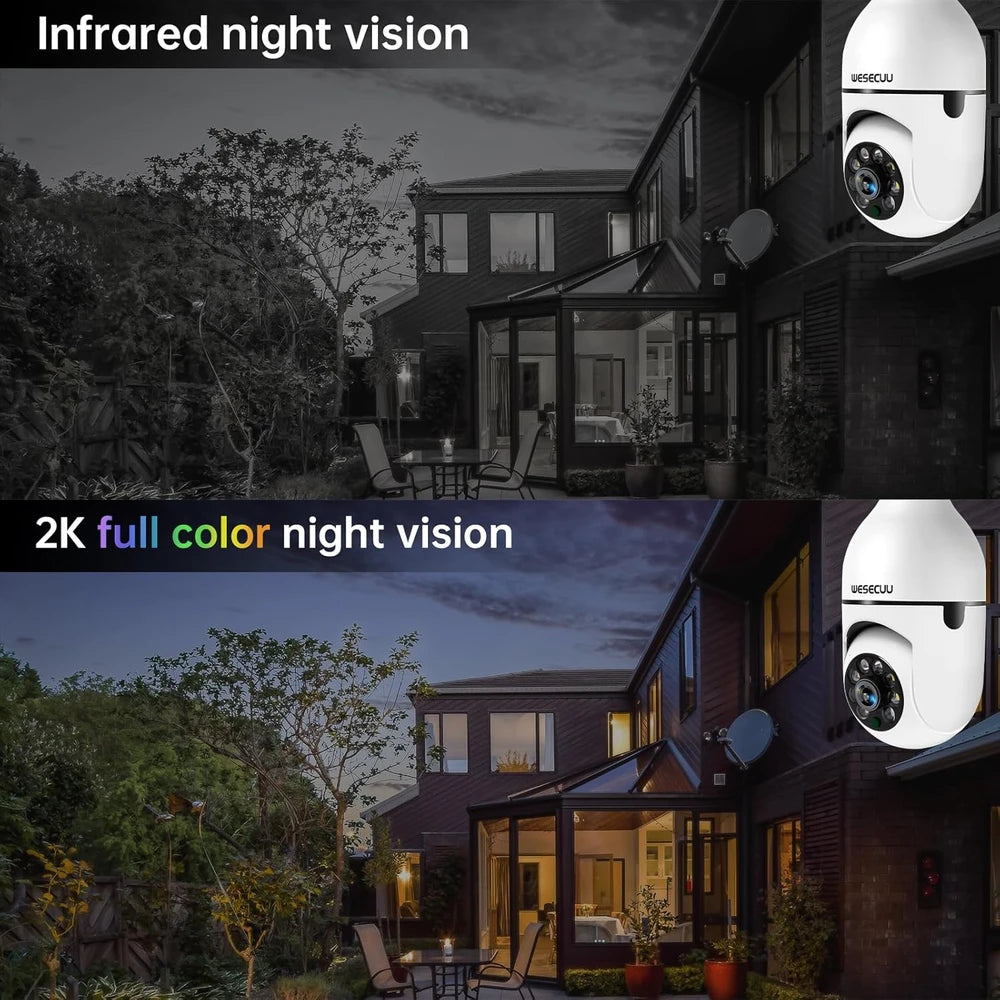 WESECUU Light Bulb Security Camera