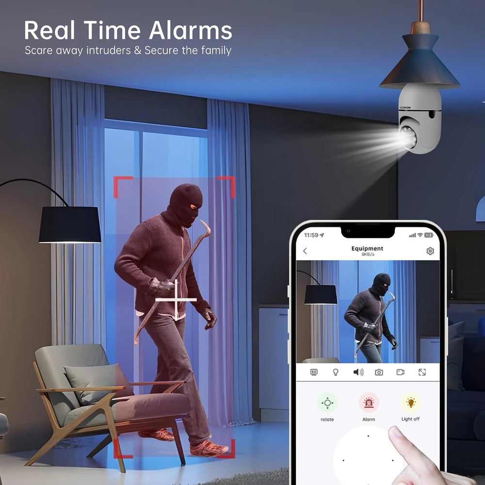 WESECUU Light Bulb Security Camera