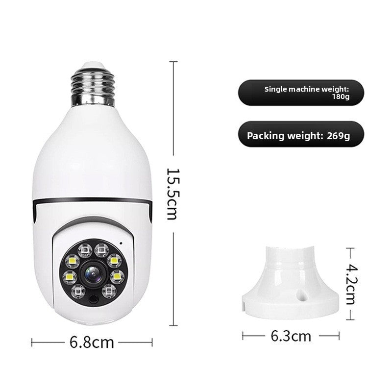 E27 WiFi Light Bulb Security Camera with Night Vision