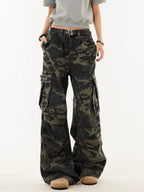 Plus Size Camouflage Straight-Leg Work Pants