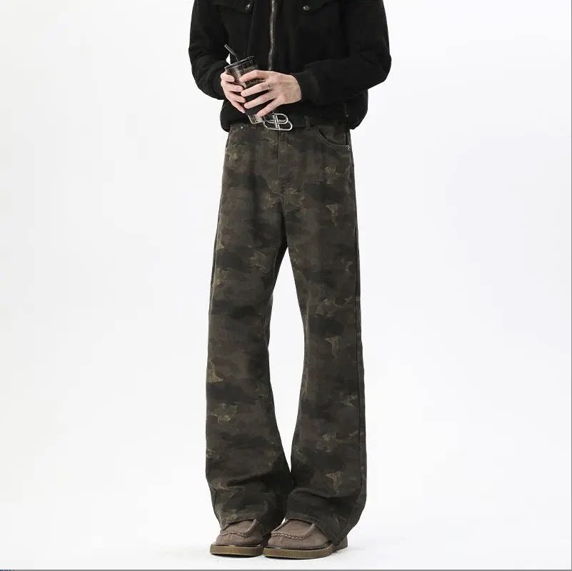 Plus Size Camouflage Straight-Leg Work Pants
