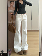 Women's Stretch Flared Denim Trousers