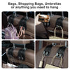 Car Seat Headrest Hooks - 2 Pack Universal Car Purse Hook, Leather Car Bag Purse Holder with Double Metal Hooks for Handbags, Grocery Bags, Bottles, Phones