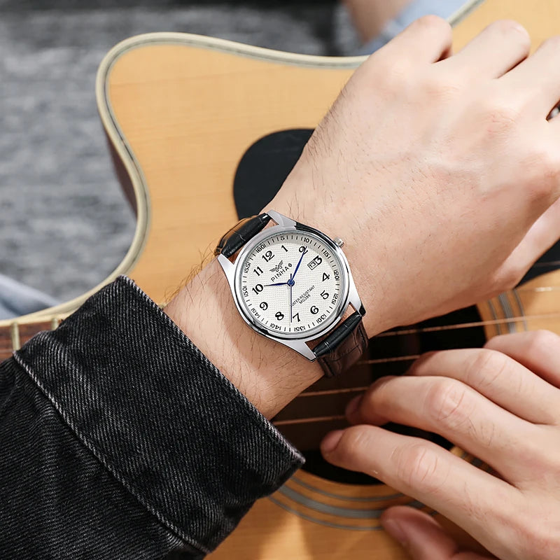 Men's Casual Leather Strap Fashion Watch
