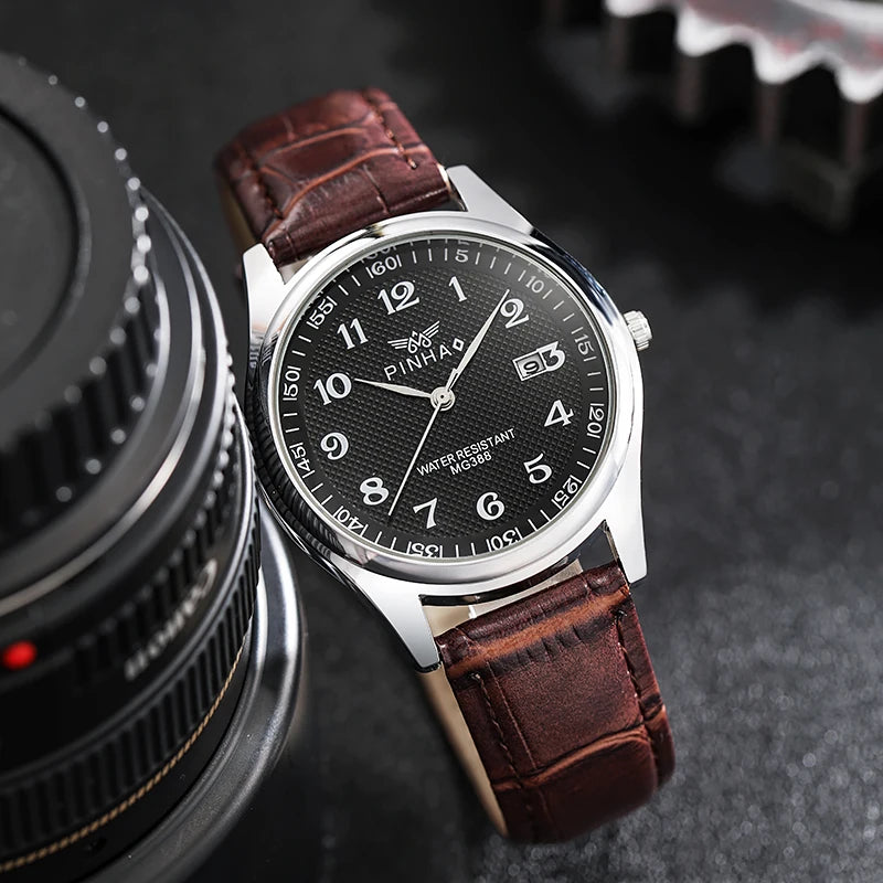 Men's Casual Leather Strap Fashion Watch