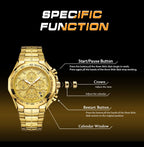 WWOOR Men's Gold Chronograph Luxury Wristwatch