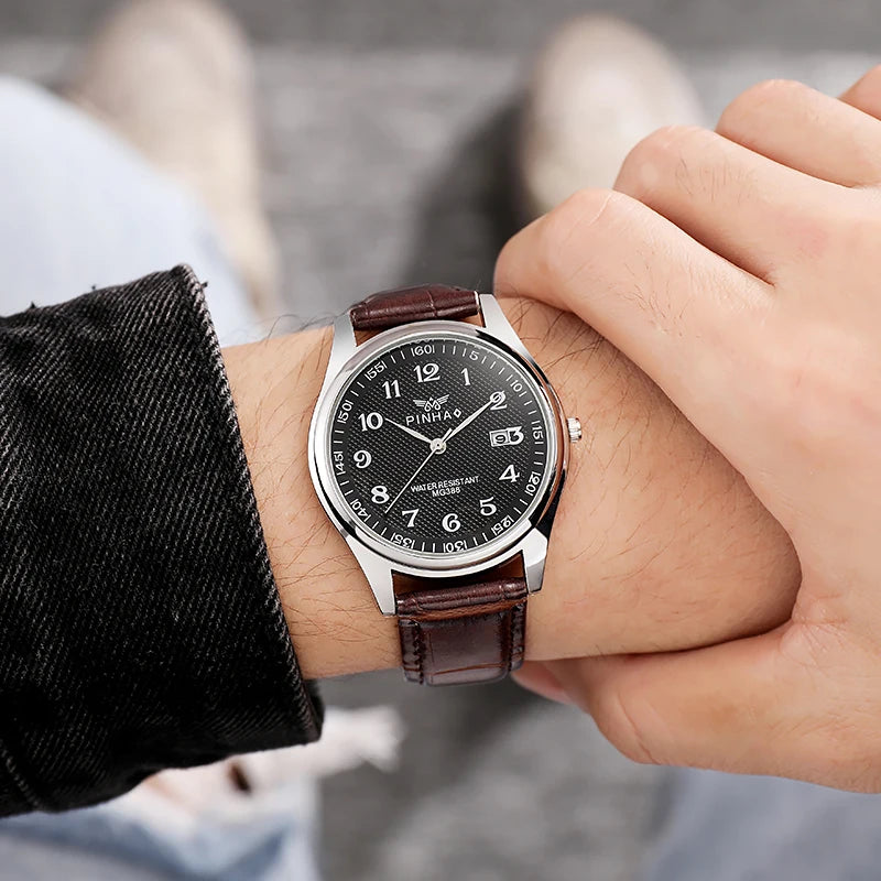 Men's Casual Leather Strap Fashion Watch