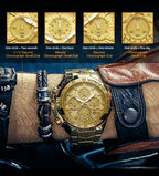 WWOOR Men's Gold Chronograph Luxury Wristwatch