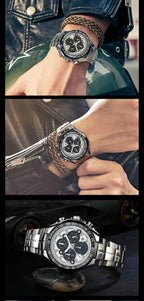 WWOOR Men's Gold Chronograph Luxury Wristwatch