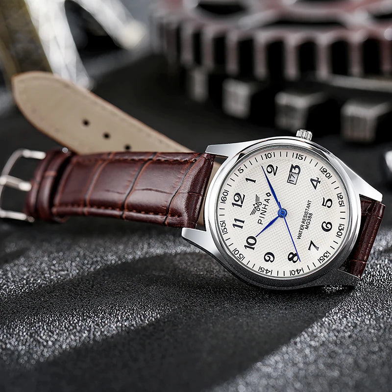 Men's Casual Leather Strap Fashion Watch