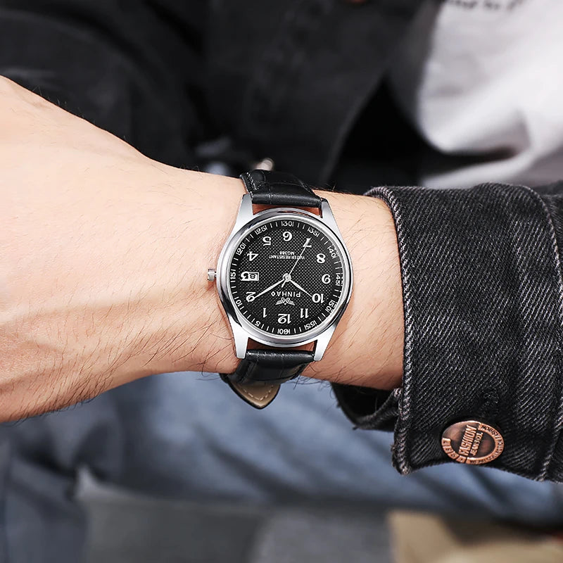 Men's Casual Leather Strap Fashion Watch