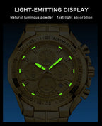 WWOOR Men's Gold Chronograph Luxury Wristwatch
