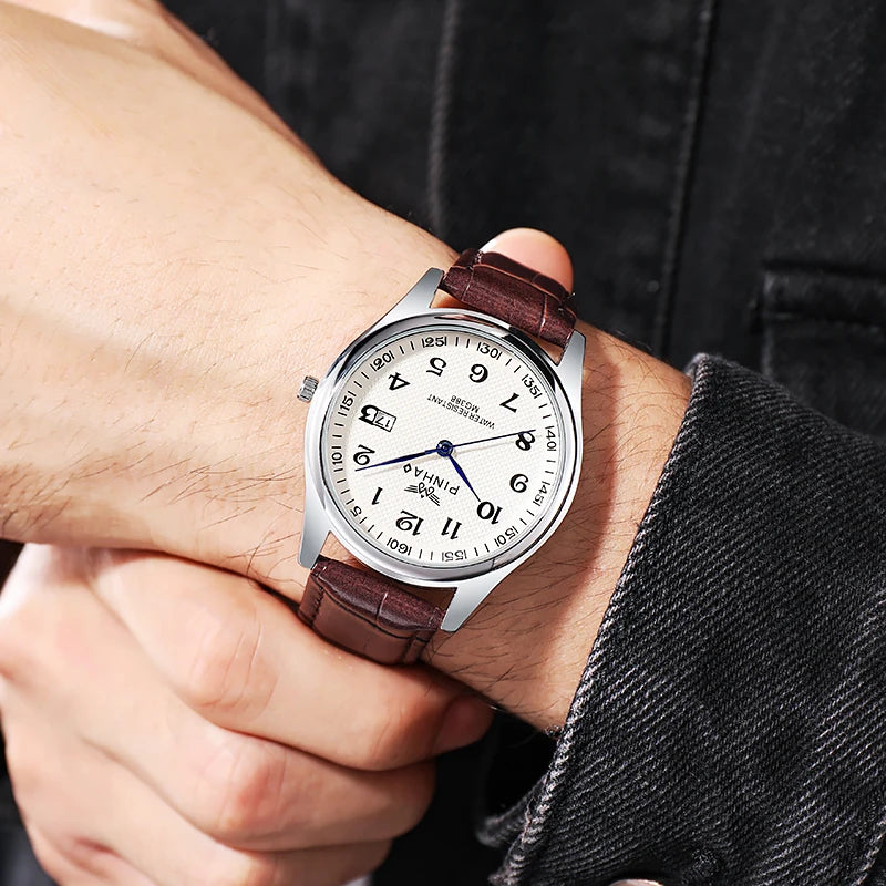 Men's Casual Leather Strap Fashion Watch