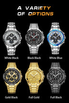 WWOOR Men's Gold Chronograph Luxury Wristwatch
