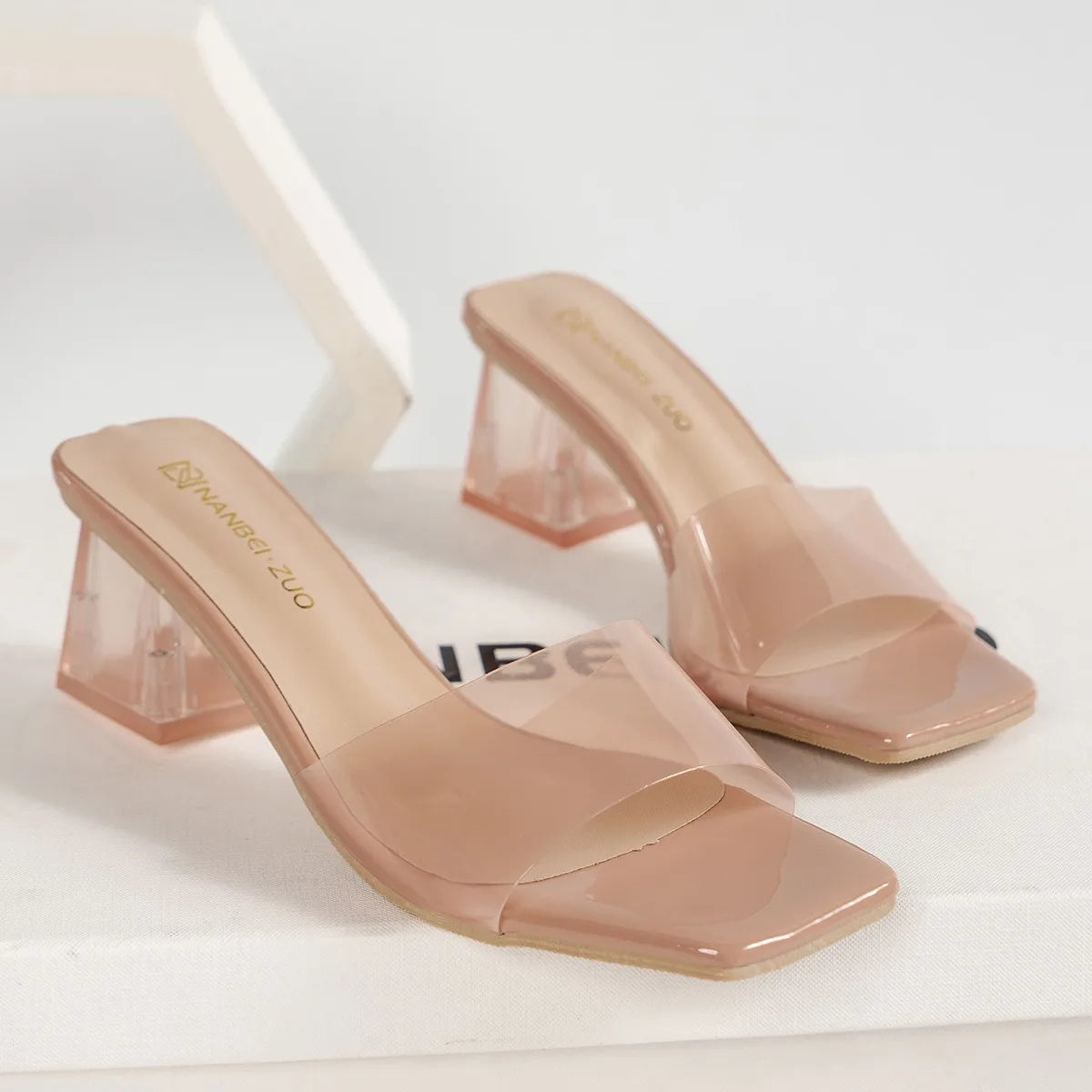 Crystal Clear Transparent Heel Mules