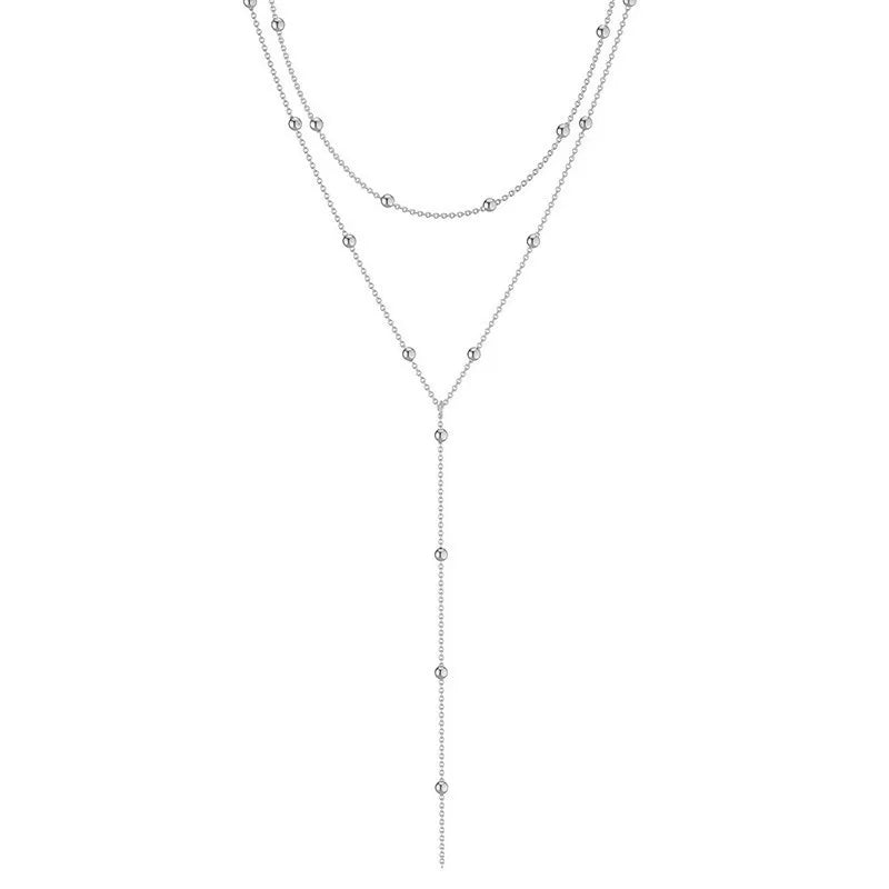 Gold Double-Layer Tassel Choker Necklace