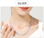 18K Gold & Silver 6mm Sideways Chain Necklace