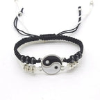 Tai Chi Couple Bracelet Set — Black & White