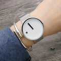 Minimalist Dot-Dial Steel Band Watch — Unisex