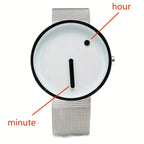 Minimalist Dot-Dial Steel Band Watch — Unisex
