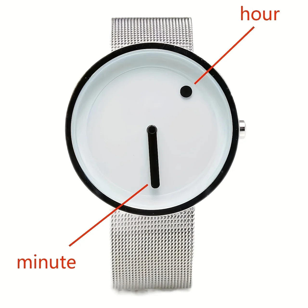 Minimalist Dot-Dial Steel Band Watch — Unisex