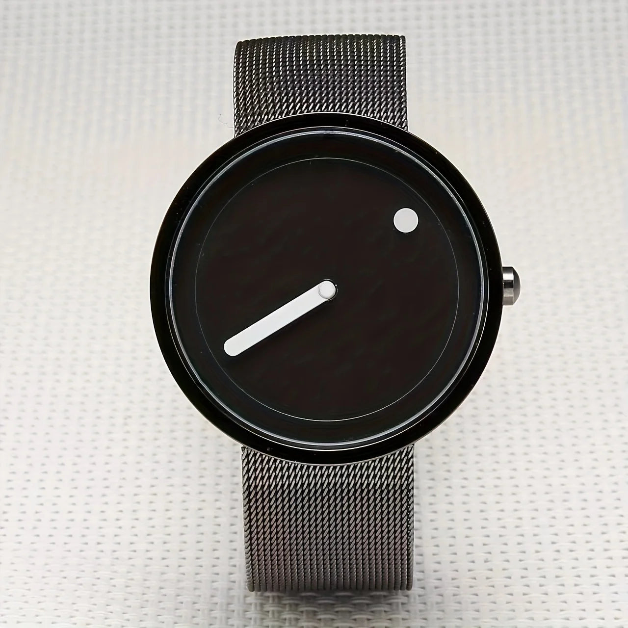 Minimalist Dot-Dial Steel Band Watch — Unisex