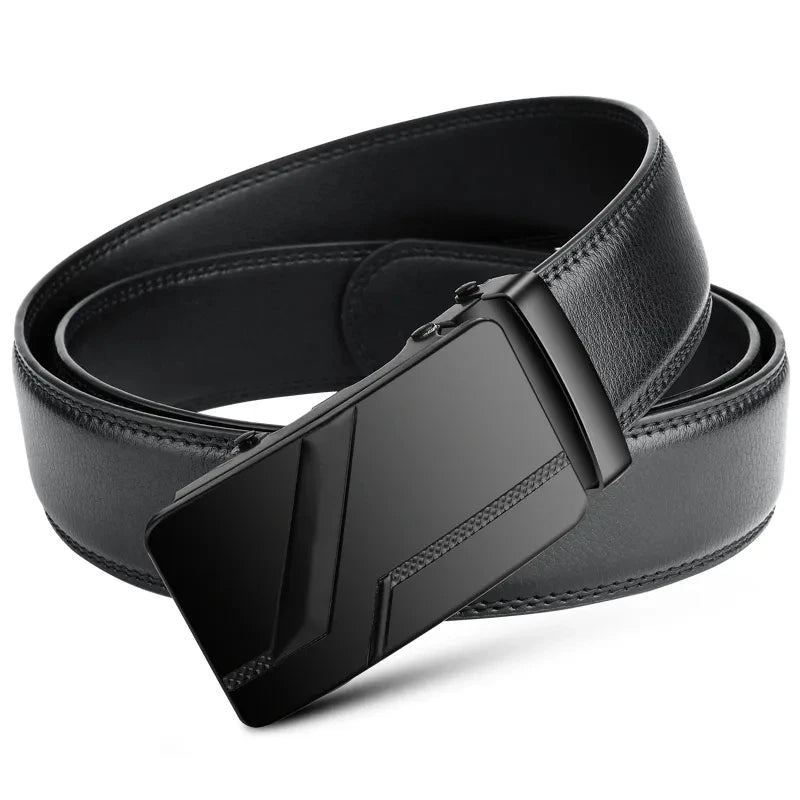 Men's Luxury Automatic Buckle Suit Belt — 110–130cm