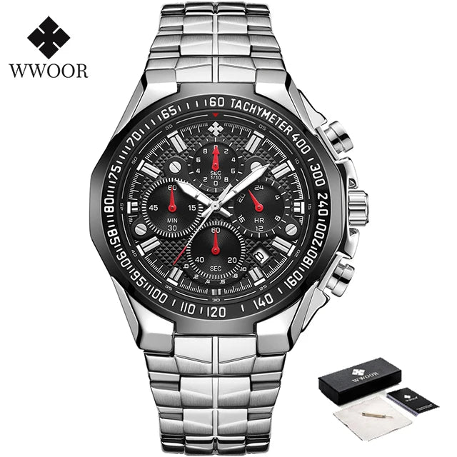 WWOOR Men's Gold Chronograph Luxury Wristwatch