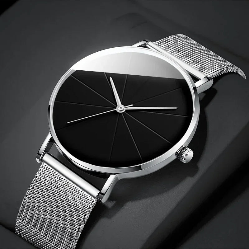 Men's Ultra-Thin Minimalist Mesh Belt Quartz Watch