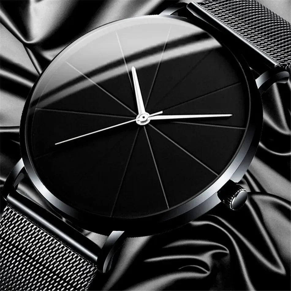 Men's Ultra-Thin Minimalist Mesh Belt Quartz Watch