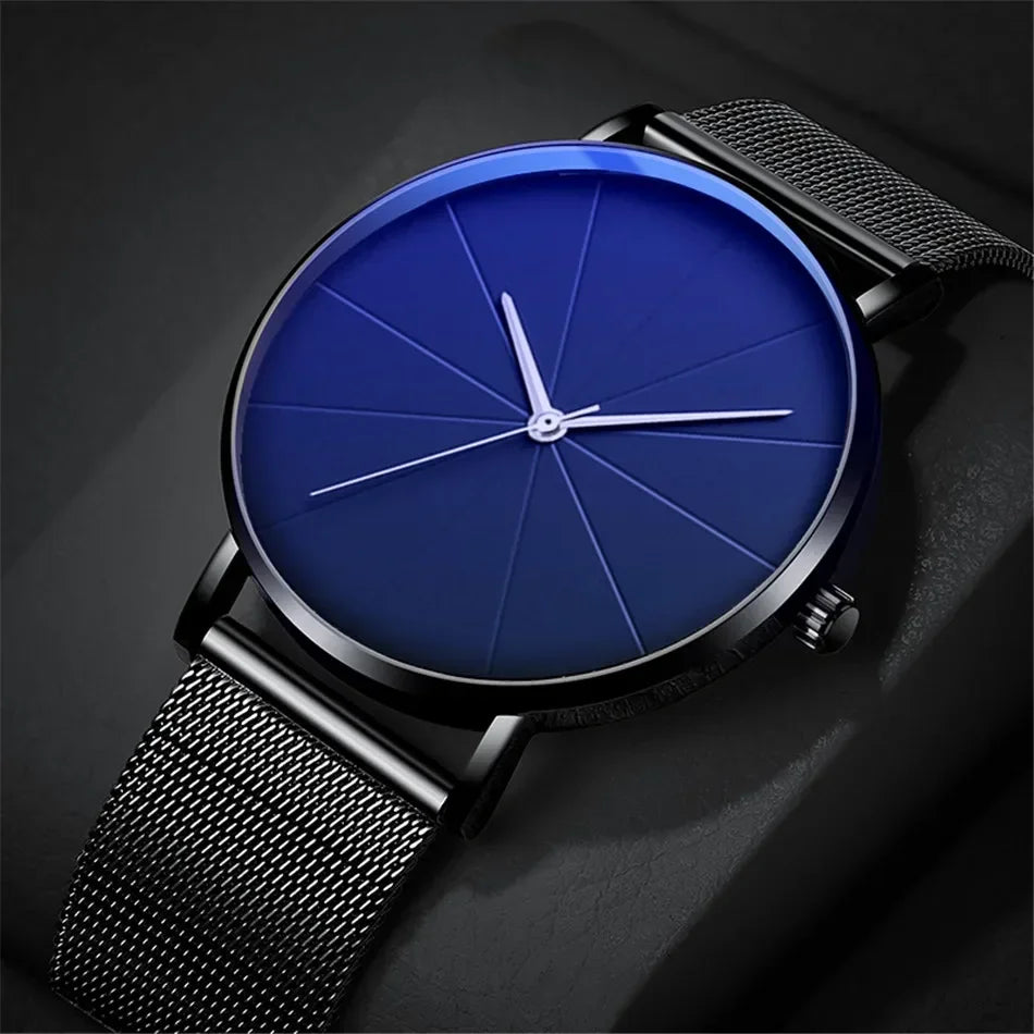 Men's Ultra-Thin Minimalist Mesh Belt Quartz Watch