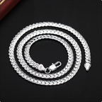 18K Gold & Silver 6mm Sideways Chain Necklace
