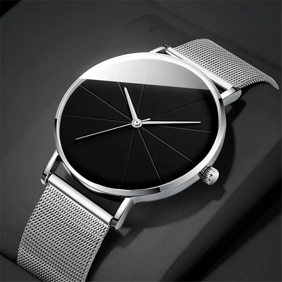 Men's Ultra-Thin Minimalist Mesh Belt Quartz Watch