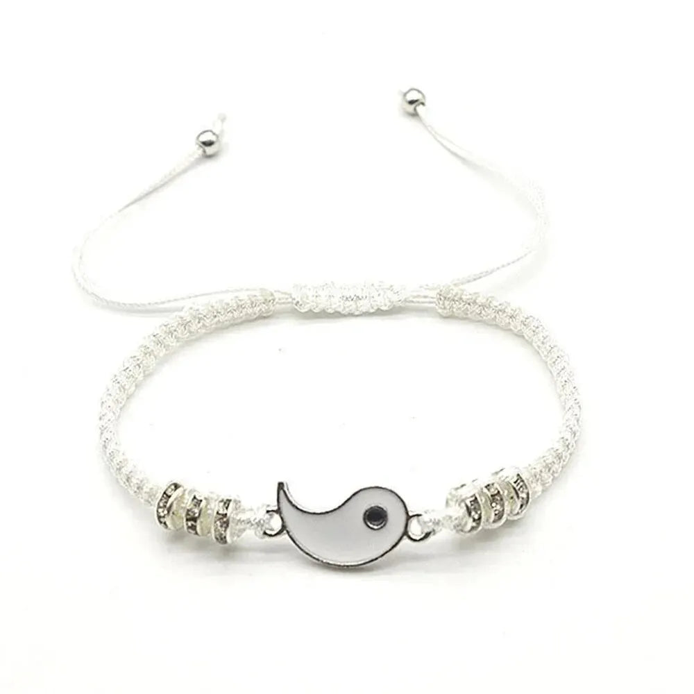 Tai Chi Couple Bracelet Set — Black & White