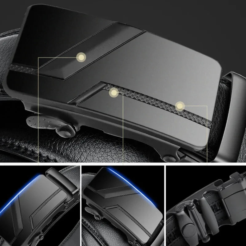 Men's Luxury Automatic Buckle Suit Belt — 110–130cm