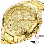 WWOOR Men's Gold Chronograph Luxury Wristwatch
