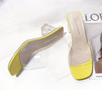 Crystal Clear Transparent Heel Slides — Size 42