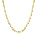 18K Gold & Silver 6mm Sideways Chain Necklace