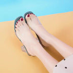 Crystal Clear Transparent Heel Slides — Size 42
