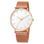 Rose Gold Ultra-Thin Mesh Belt Women's Watch