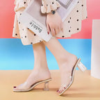 Crystal Clear Transparent Heel Slides — Size 42