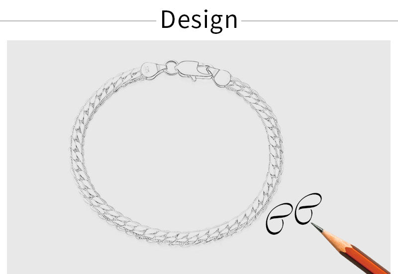 18K Gold & Silver 6mm Sideways Chain Necklace
