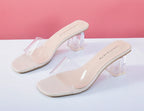 Crystal Clear Transparent Heel Slides — Size 42