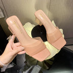 Crystal Clear Transparent Heel Mules
