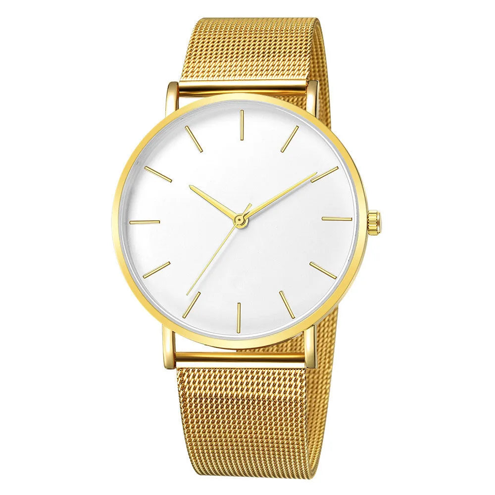Rose Gold Ultra-Thin Mesh Belt Women's Watch