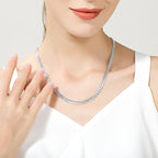 18K Gold & Silver 6mm Sideways Chain Necklace