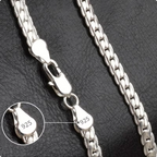 18K Gold & Silver 6mm Sideways Chain Necklace