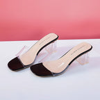 Crystal Clear Transparent Heel Slides — Size 42