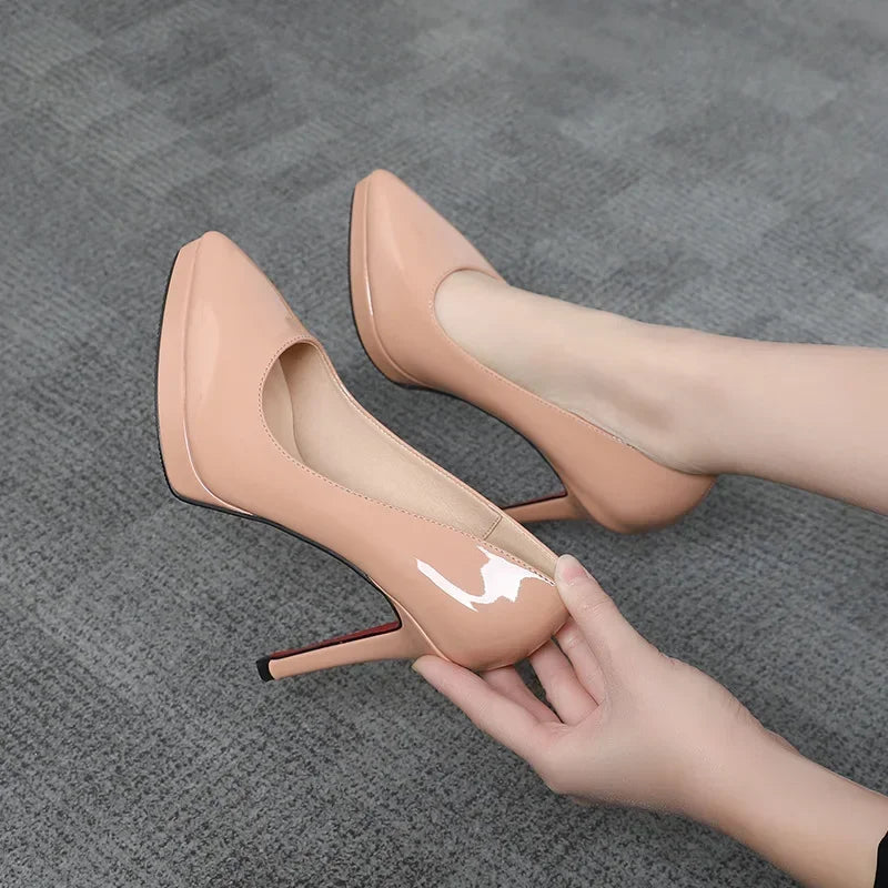 10–12cm Nude Platform Stiletto Pumps