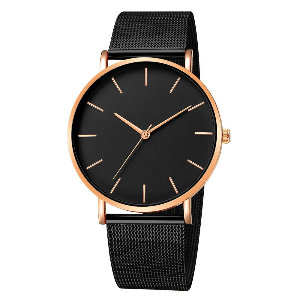 Rose Gold Ultra-Thin Mesh Belt Women's Watch